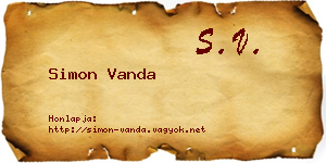 Simon Vanda névjegykártya